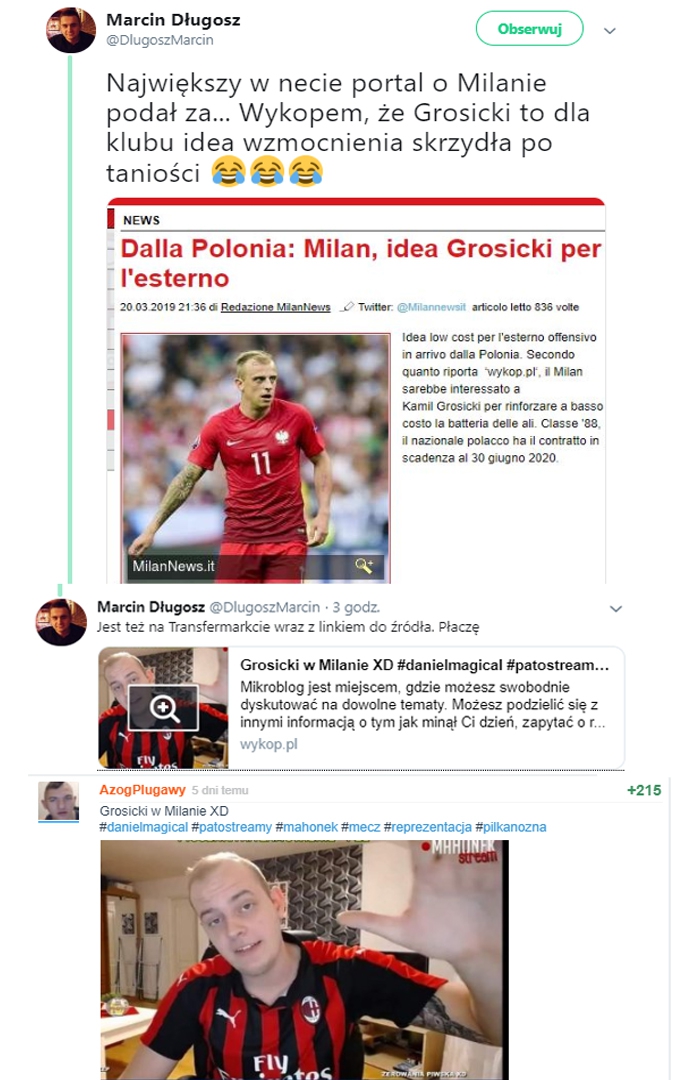 ABSURDALNA plotka transferowa na portalu o Milanie! xD
